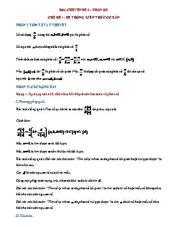 Chuyên đề Đại số Lớp 6 - Chuyên đề 9: Phân số - Chủ đề 1: Hệ thống kiến thức cơ bản (Có lời giải chi tiết)