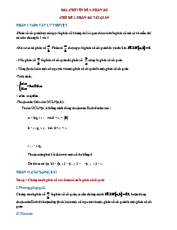 Chuyên đề Đại số Lớp 6 - Chuyên đề 9: Phân số - Chủ đề 2: Phân số tối giản (Có lời giải chi tiết)