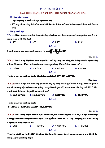 Lý thuyết và Bài tập Vật lí Lớp 11 - Phương pháp tính suất điện động và cường độ dòng điện cảm ứng (Có lời giải)