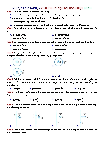 Trắc nghiệm Vật lí Lớp 11 - Cảm ứng từ tạo bởi dòng điện (Có lời giải)